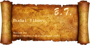 Budai Tiborc névjegykártya